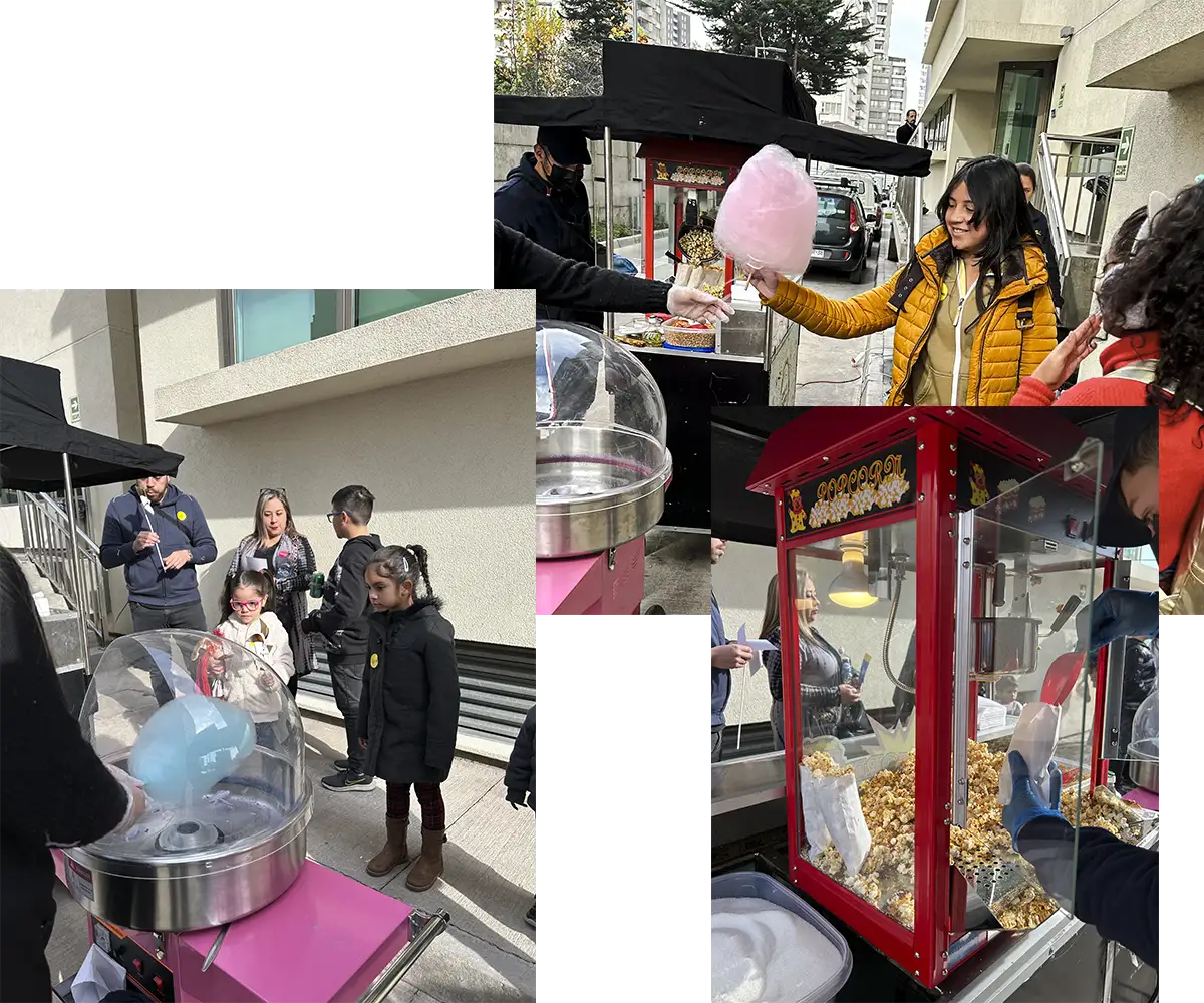 Montaje gastronómico en cumpleaños