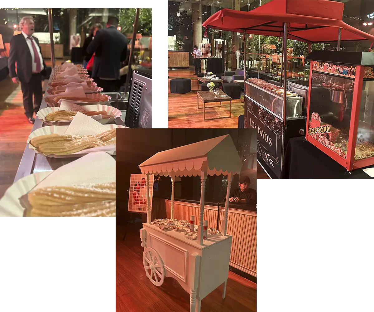 Montaje gastronómico en matrimonio